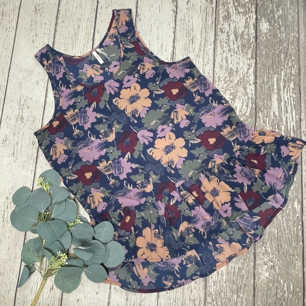 Frenchi Floral Ruffled Sleeveless Top